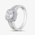 Silver Brilliant Cut Cubic Zirconia Shoulder Set Halo Ring R6852