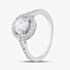 Silver Brilliant Cut Cubic Zirconia Shoulder Set Halo Ring R6845