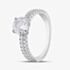 Silver Brilliant Cut Cubic Zirconia Shoulder Set Solitaire Ring R7630-1