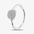 Silver Sparkle Sterling Silver Round Cubic Zirconia Pave Ring SR07659F