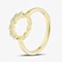 Gold Tone Plated & Blue Topaz Open Circle Ring MR-1056BT