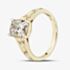 14ct Yellow Gold 2.10ct Certificated Cushion Cut Lab Grown Diamond Wide Shoulder Set Solitaire Ring LGR47672-210