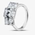 Platinum 5.08ct Certificated Radiant Cut Lab Grown Diamond Three Stone Ring U3785