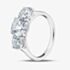 Platinum 3.51ct Certificated Round Brilliant Cut Lab Grown Diamond Three Stone Ring U3617