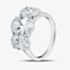 Platinum 5.03ct Certificated Oval Cut Lab Grown Diamond Three Stone Ring U3806
