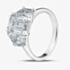 Platinum 4.37ct Certificated Emerald Cut Lab Grown Diamond Three Stone Ring U3372