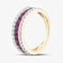 9ct Yellow Gold Lab Grown Ruby & Lab Grown Diamond Three Row Half Eternity Ring LGR44409-RD
