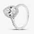 9ct White Gold 2.40ct Certificated Pear Cut Lab Grown Diamond Halo Ring LGR43491-240SF