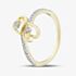 Pure Brilliance 9ct Yellow Gold 0.15ct Diamond Double Heart Twist Ring THR35041-15D (YG)