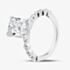 9ct White Gold 3.50ct Certificated Radiant Cut Lab Grown Diamond Shoulder Set Solitaire Ring LGR47397-350NEW (WG)(CERT)