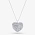 9ct White Gold 1.00ct Certificated Round Cut Lab Grown Diamond Heart Pendant Necklace LGP45515-100 (WG)