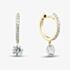 9ct Yellow Gold 1.25ct Lab Grown Diamond Huggie Dropper Earrings LGE46760-125SF