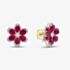 9ct Yellow Gold 3.00ct Lab Grown Ruby & 0.25ct Lab Grown Diamond Flower Stud Earrings LGE46343-RD