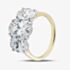 18ct Yellow Gold 5.02ct Certificated Radiant Cut Lab Grown Diamond Three Stone Ring U3808
