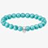 THOMAS SABO Ladies Silver Imitation Turquoise Bead Bracelet X0293-404-17