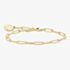 THOMAS SABO Gold Plated White Cold Enamel Long Link Charm Bracelet X0286-427-39
