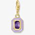 THOMAS SABO Gold Plated Violet Octagon Cold Enamel Charm 2034-565-13