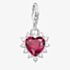 THOMAS SABO As We Love Silver Ruby Cubic Zirconia Heart Dropper Charm 2204-013-10