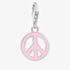 THOMAS SABO Ladies Silver Pink Enamel Peace Sign Charm 2207-007-9