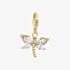 THOMAS SABO Charm Club 18ct Yellow Gold Plated Cubic Zirconia Dragonfly Pendant Charm 1872-M01-14