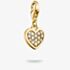 THOMAS SABO Charm Club 18ct Yellow Gold Plated Cubic Zirconia Heart Charm 0967-M01-14