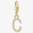 THOMAS SABO Gold Plated Cubic Zirconia Letter C Charm 1966-414-14