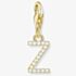THOMAS SABO Gold Plated Cubic Zirconia Letter Z Charm 1989-414-14