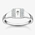 THOMAS SABO Silver & Cubic Zirconia Padlock Signet Ring TR2372-051-14