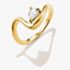 THOMAS SABO Fluid Elegance 18ct Yellow Gold Plated Cubic Zirconia Wave Ring TR2543-M01-14
