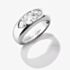 THOMAS SABO Bold Elegance Sterling Silver Multi Cut Cubic Zirconia Three Stone Ring TR2525-051-14