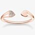 THOMAS SABO Ladies Rose Gold Plated Open Cuff Heart Ring TR2392-416-14