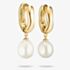 THOMAS SABO Bold Elegance 18ct Yellow Gold Plated Freshwater Pearl Drop Hoop Earrings CR766-430-14