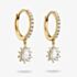 THOMAS SABO Classics 18ct Yellow Gold Plated Cubic Zirconia Teardrop Cluster Drop Hoop Earrings CR748-M01-14