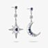 THOMAS SABO Sterling Silver & Blue Crystal Moon & Star Drop Stud Earrings H2379-166-1