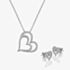Hot Diamonds Silver Shimmer Heart Studs And Pendant Jewellery Set SS158
