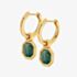 Hot Diamonds Revive 18ct Gold Plated Malachite Dropper Earrings DE676