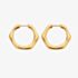 Hot Diamonds Fluid 18ct Gold Plated Diamond Hexagon Hoop Earrings DE726