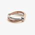 Hot Diamonds Sterling Silver 18ct Rose Gold Interlocking Ring DR112