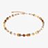 Coeur De Lion GeoCUBE Rose Gold Tone Mocha Multi Stone Necklace 2838/10-1100