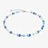 Coeur De Lion GeoCUBE Iconic Silver Aqua Blue Necklace 2838/10-2007