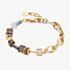 Coeur De Lion Ladies GeoCUBE Gold Smokey Quartz Chain Bracelet 4524/30-1116