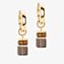 Coeur De Lion Ladies GeoCUBE Gold Tone Smokey Quartz Drop Earrings 4524/21-1116