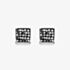 Coeur De Lion Silver Tone Anthracite Crystal Square Stud Earrings 0117/21-1223