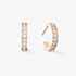 Coeur De Lion Rose Gold Tone Stainless Steel Crystal Hoop Earrings 0127/21-1822