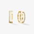 Coeur De Lion Gold Tone Stainless Steel Crystal Double Hoop Earrings 0136/21-1816
