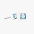 Coeur De Lion Brilliant Square Small Silver Aqua Blue Earrings 0501/21-2017