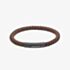 Unique Dark Brown Leather 21cm Black Stainless Steel Clasp Bracelet B554DB/21CM