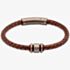 Unique Antique Dark Brown Braided Leather & Gunmetal Steel Clasp 21cm Bracelet B457ADB/21CM