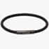 Unique Mens Black Leather & Black Stainless Steel Bracelet B503BL/21CM