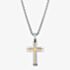 Unique Stainless Steel & Gold Plated Polished Cross Necklace AN-132/50CM
